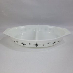 Pyrex #6 Compass 1959 Divided Baking Dish 1.5 Quart